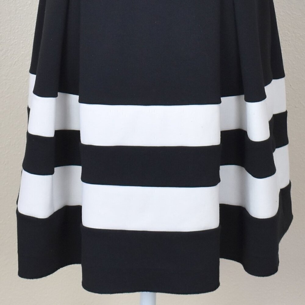 Calvin Klein Stripe A-Line Fit and Flare Dress - Petite 6 - Picture 6 of 7